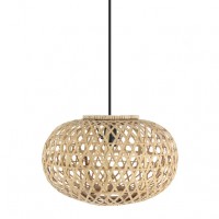Distribuidor - Lâmpadas Diversas | Colgantes Rustica | COLGANTE BAMBU PONTE NEG/NATURAL 1XE27 REGX40X40CM Ref: 222894086